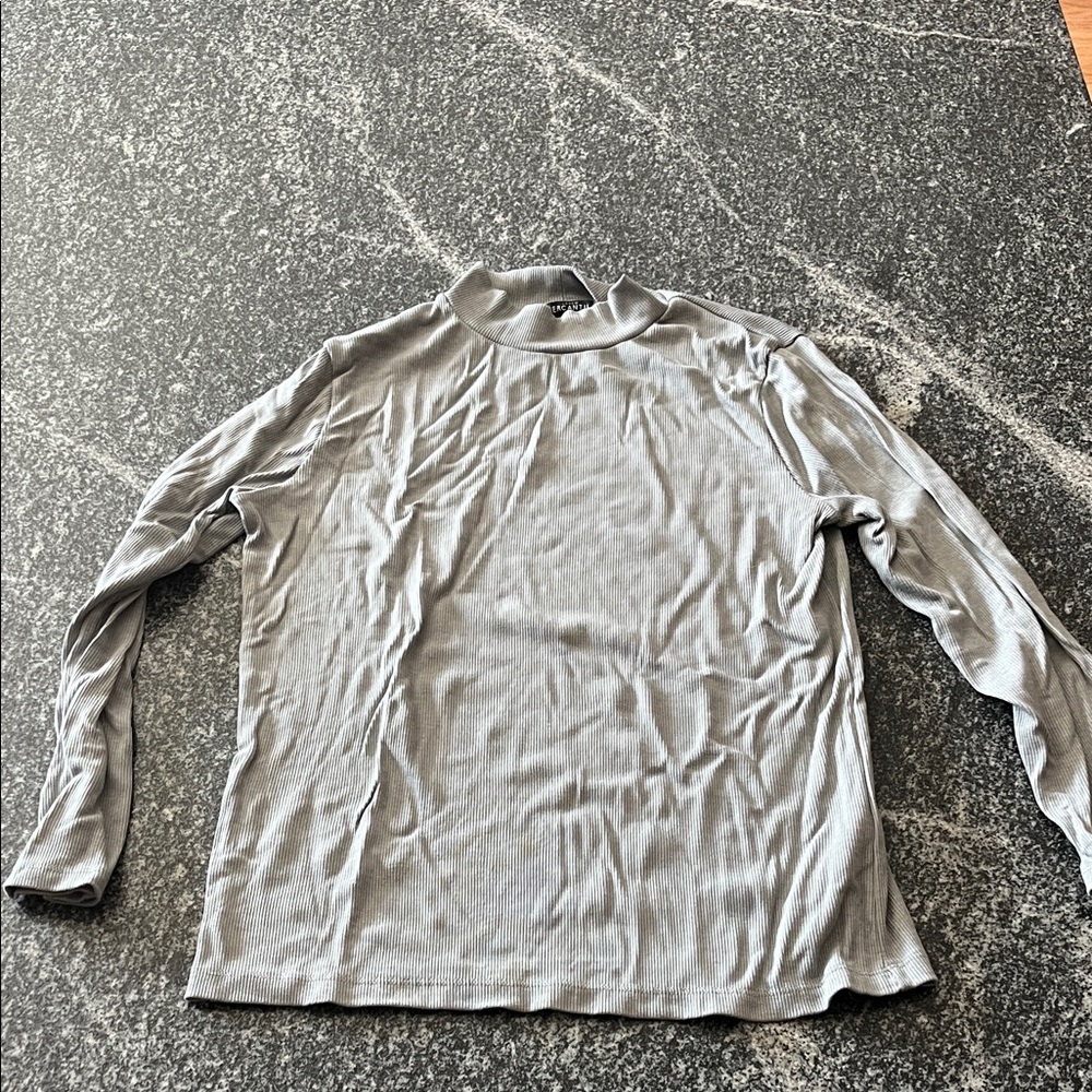 Gray Mock Neck Shirt